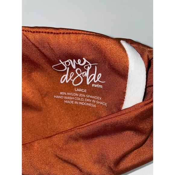 Women Joues de Sable Taylor bikini bathing swim suit top strapless‎ brown L NWT - Picture 7 of 7